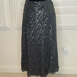 Sabine Black Sequin Maxi Skirt